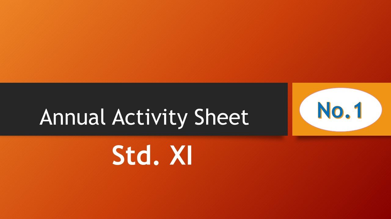 Std XI Annual Activity Sheet