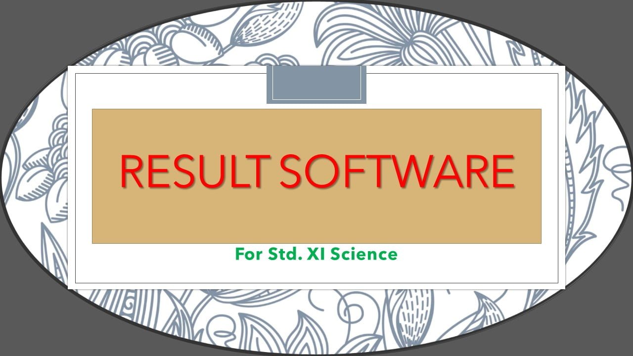 Std XI Result software-Science Faculty