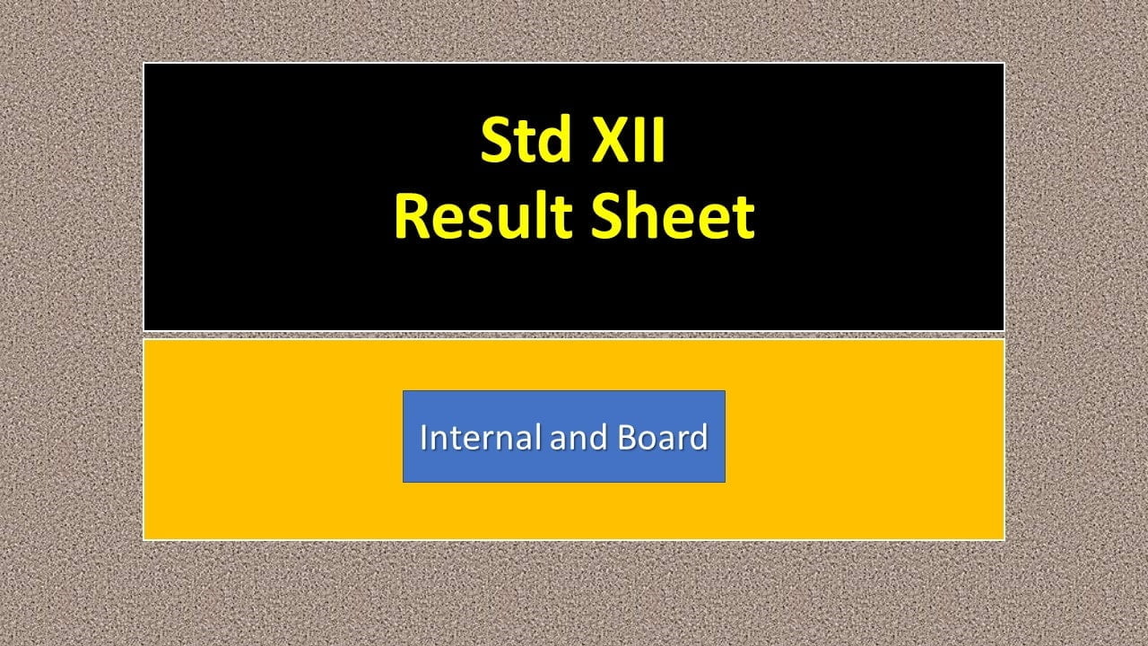 Std XII Result Sheet
