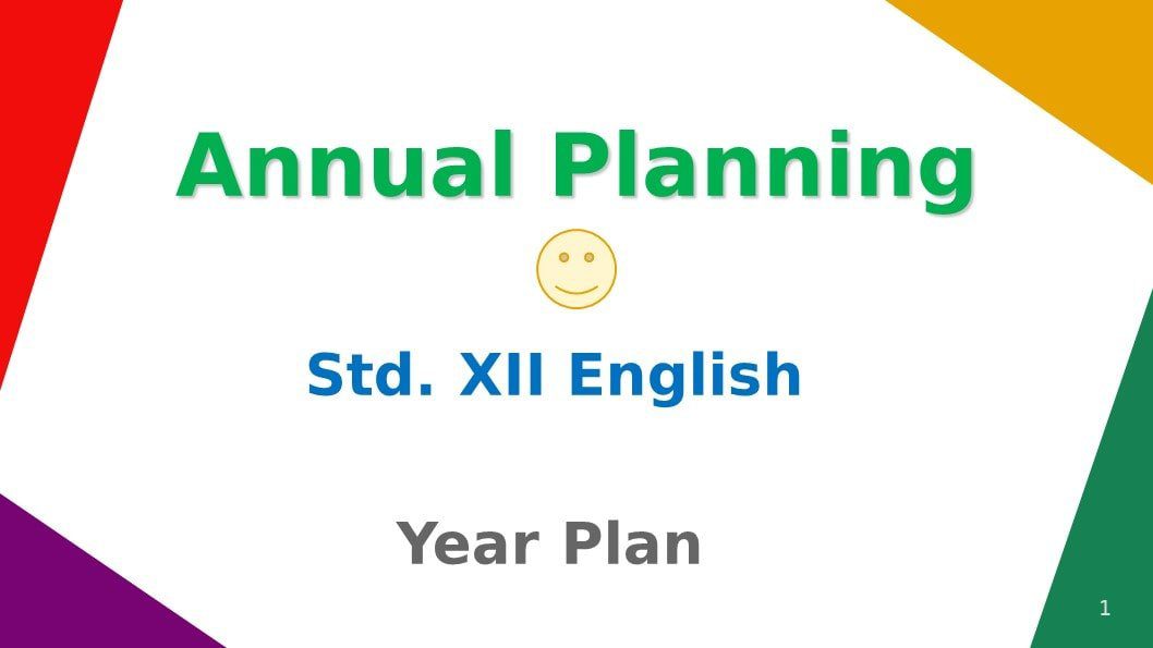 Annual Planning-Std XII